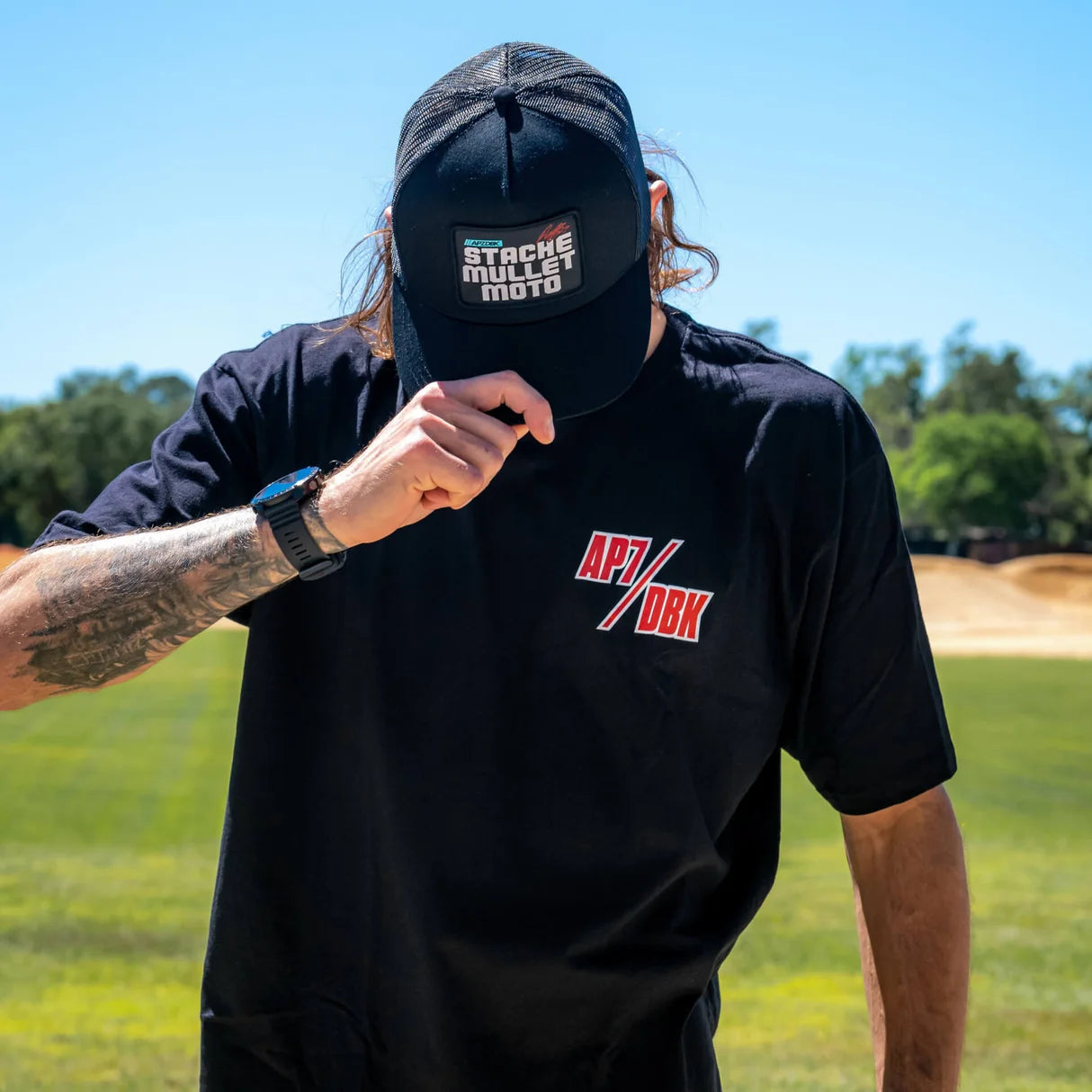 DBK Stache Mullet Moto 2Fifty Hat Black