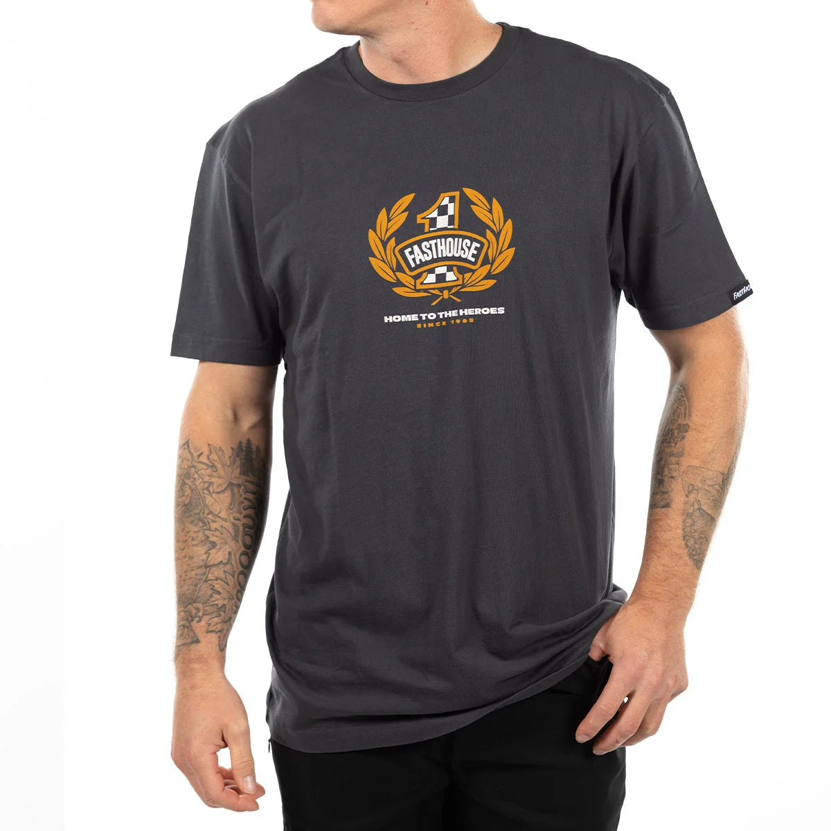 Fasthouse Heroes Tee - Graphite Black