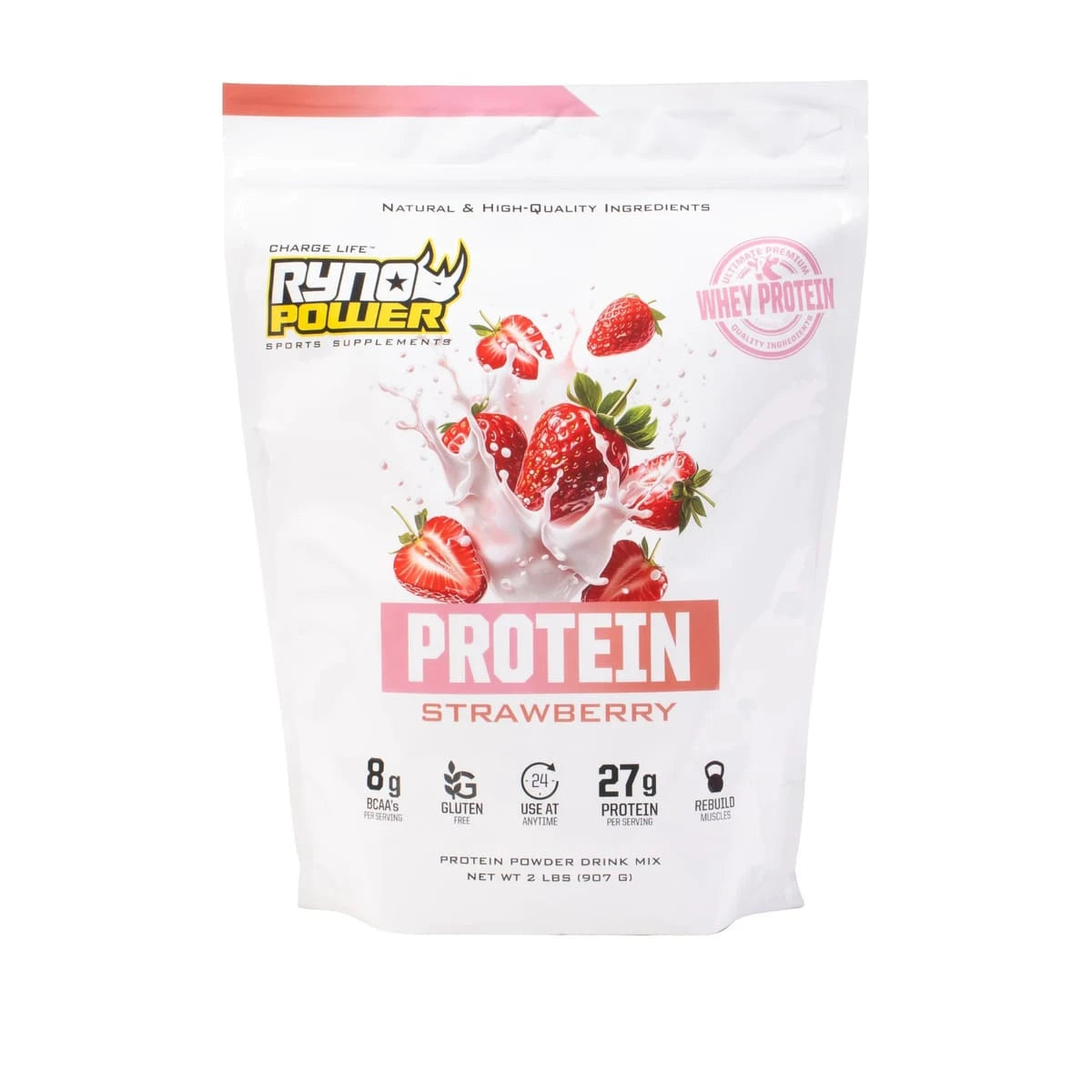 Ryno Power - Strawberry Whey Protein Powder - MOTODLVRD