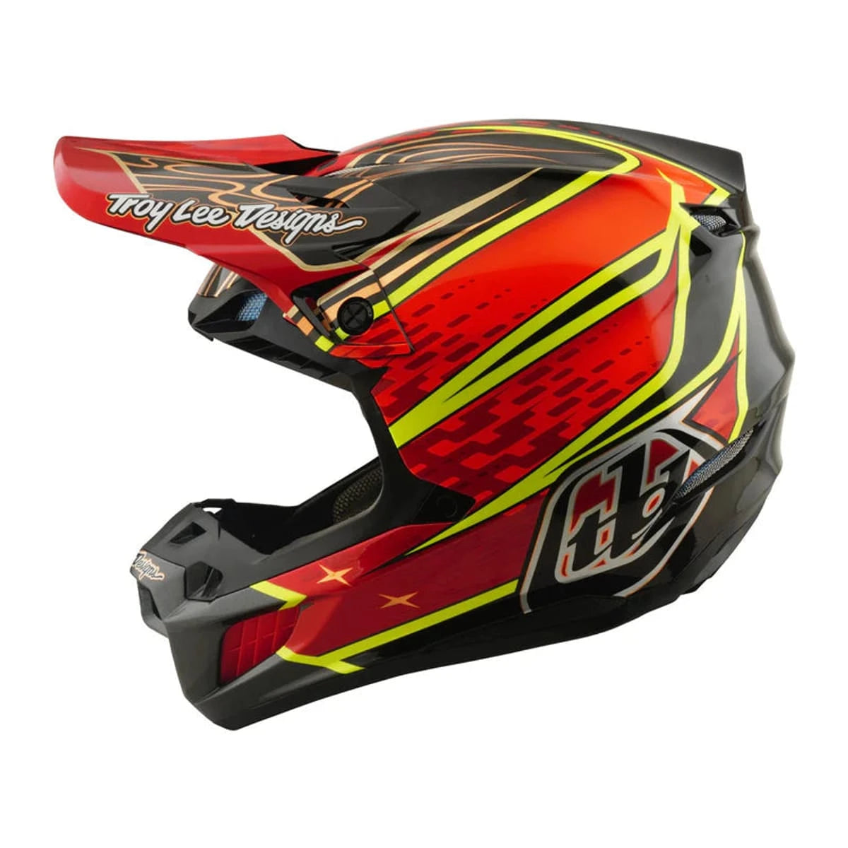 Troy Lee Designs SE5 Carbon Helmet Wings Red - MOTODLVRD