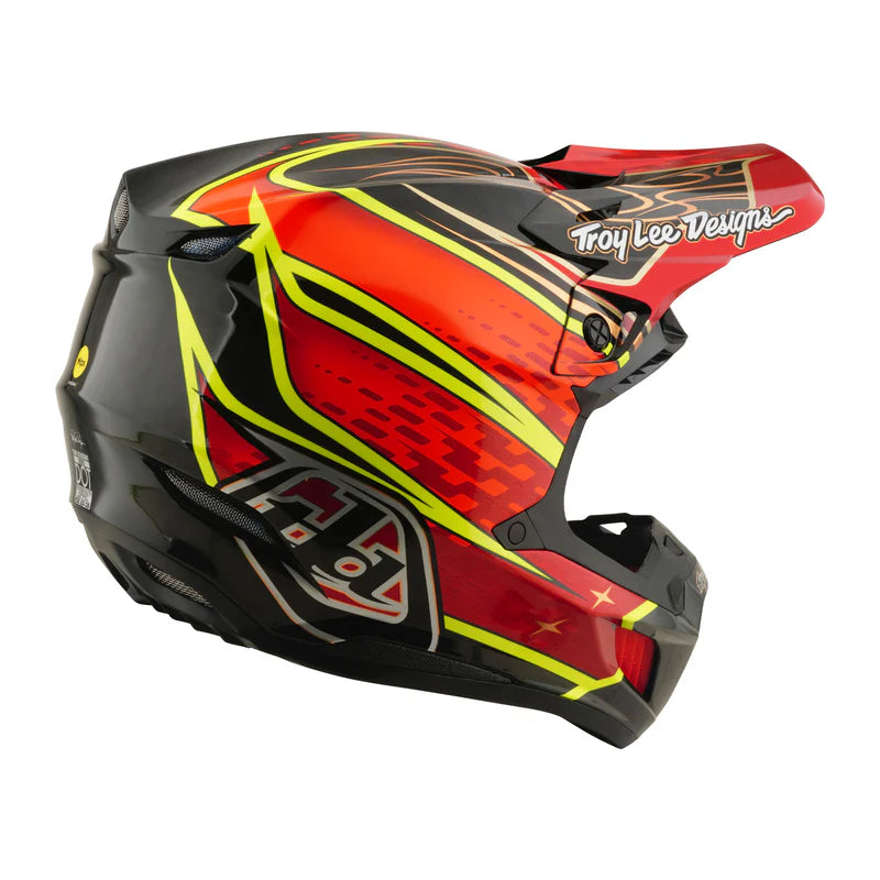 Troy Lee Designs SE5 Carbon Helmet Wings Red