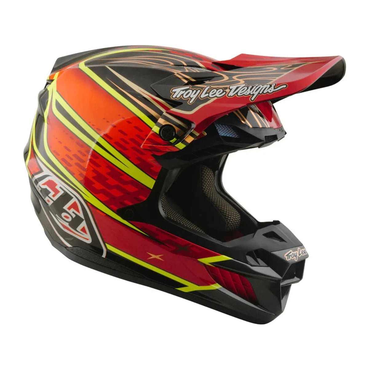 Troy Lee Designs SE5 Carbon Helmet Wings Red - MOTODLVRD