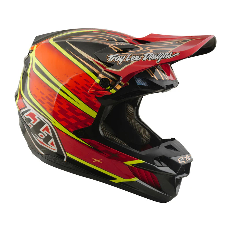 Troy Lee Designs SE5 Carbon Helmet Wings Red