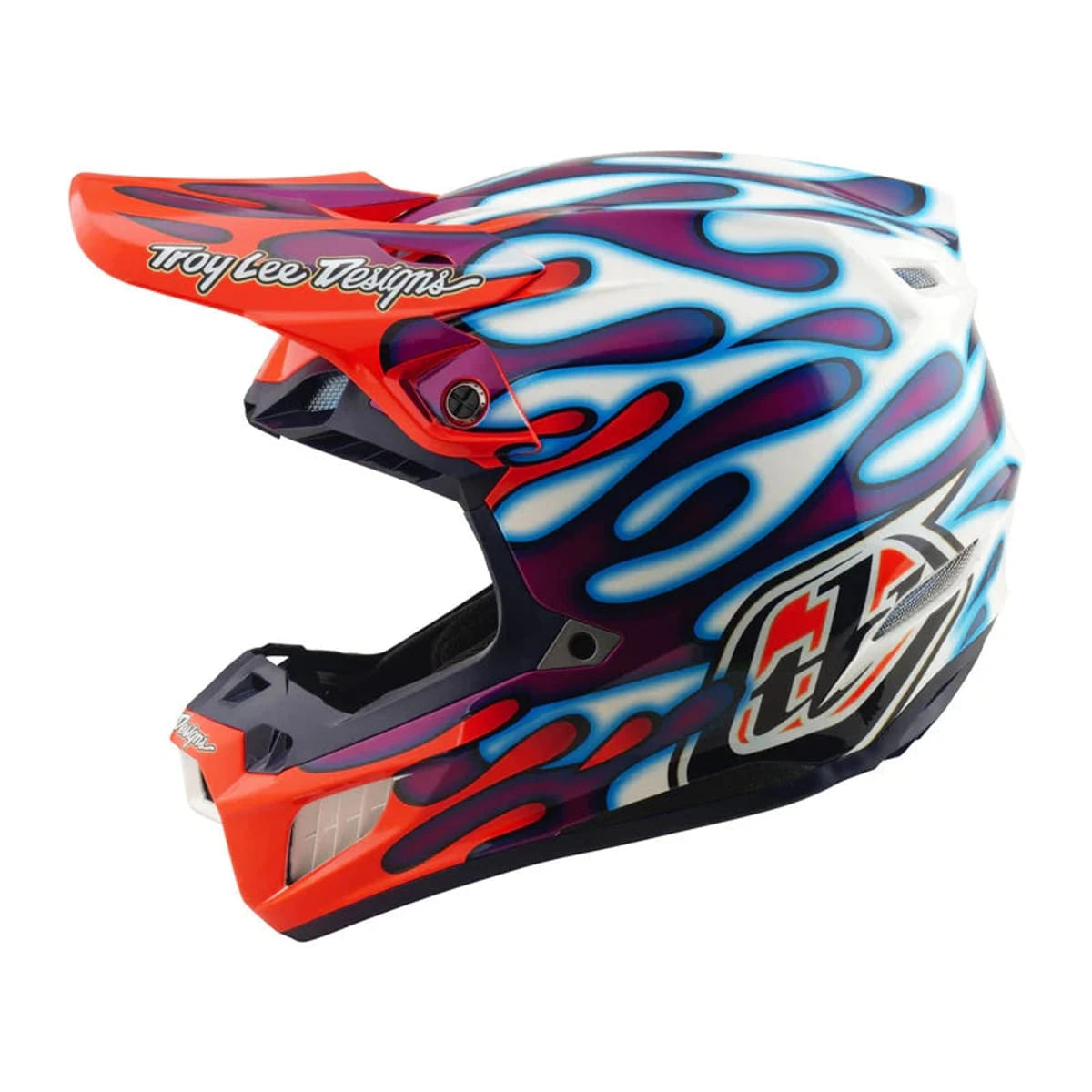 Troy Lee Designs SE5 Composite Helmet Overspray Violet / White - MOTODLVRD