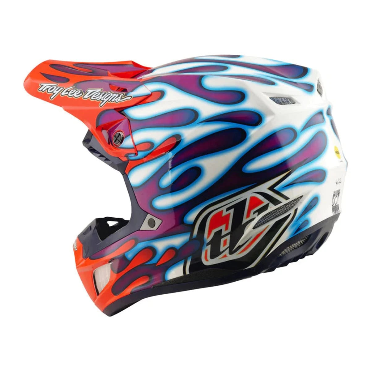 Troy Lee Designs SE5 Composite Helmet Overspray Violet / White - MOTODLVRD