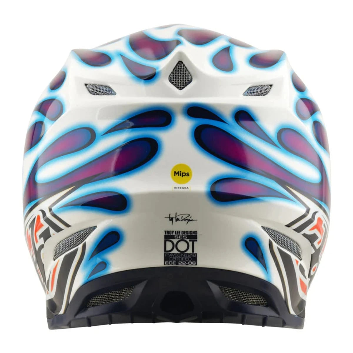 Troy Lee Designs SE5 Composite Helmet Overspray Violet / White - MOTODLVRD