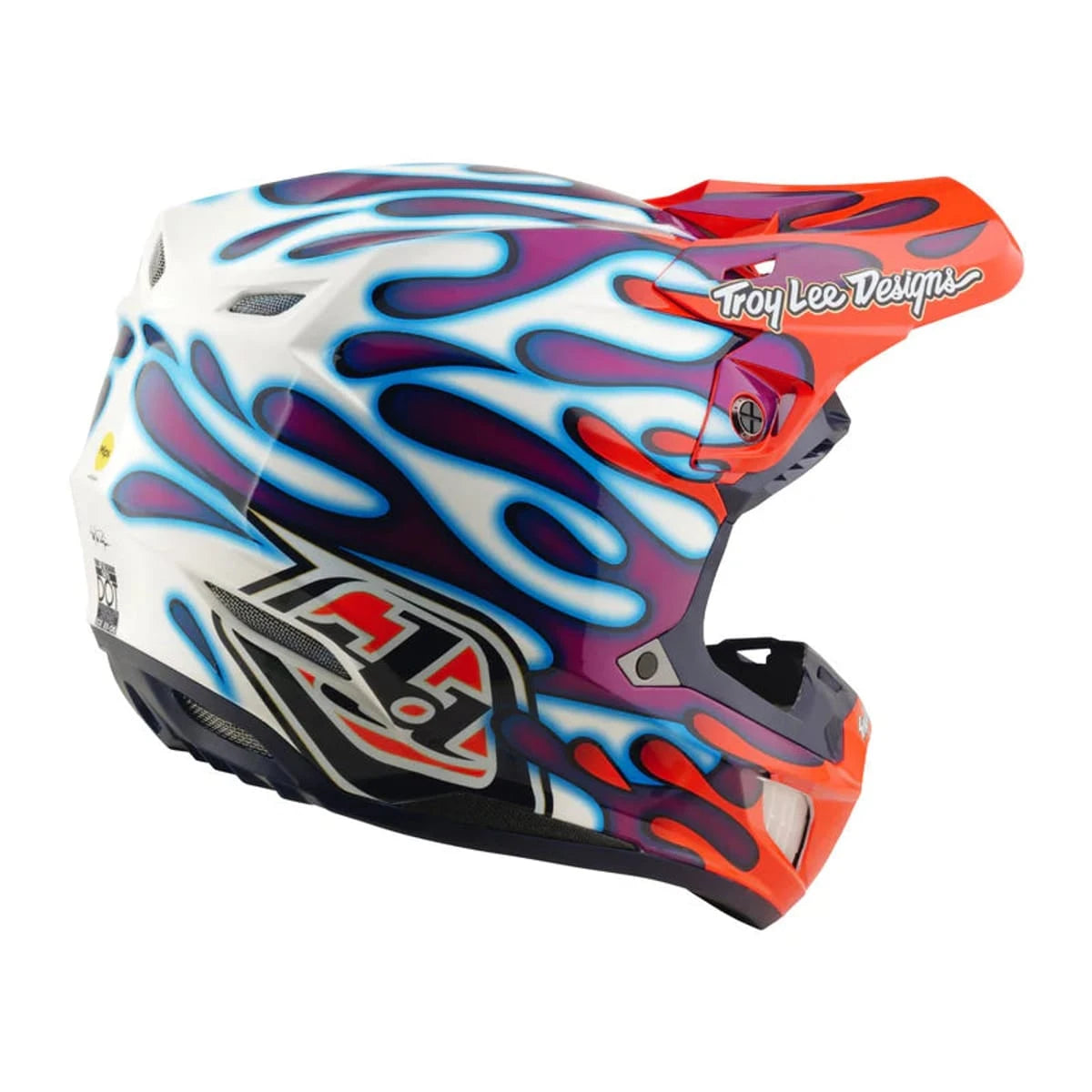 Troy Lee Designs SE5 Composite Helmet Overspray Violet / White - MOTODLVRD