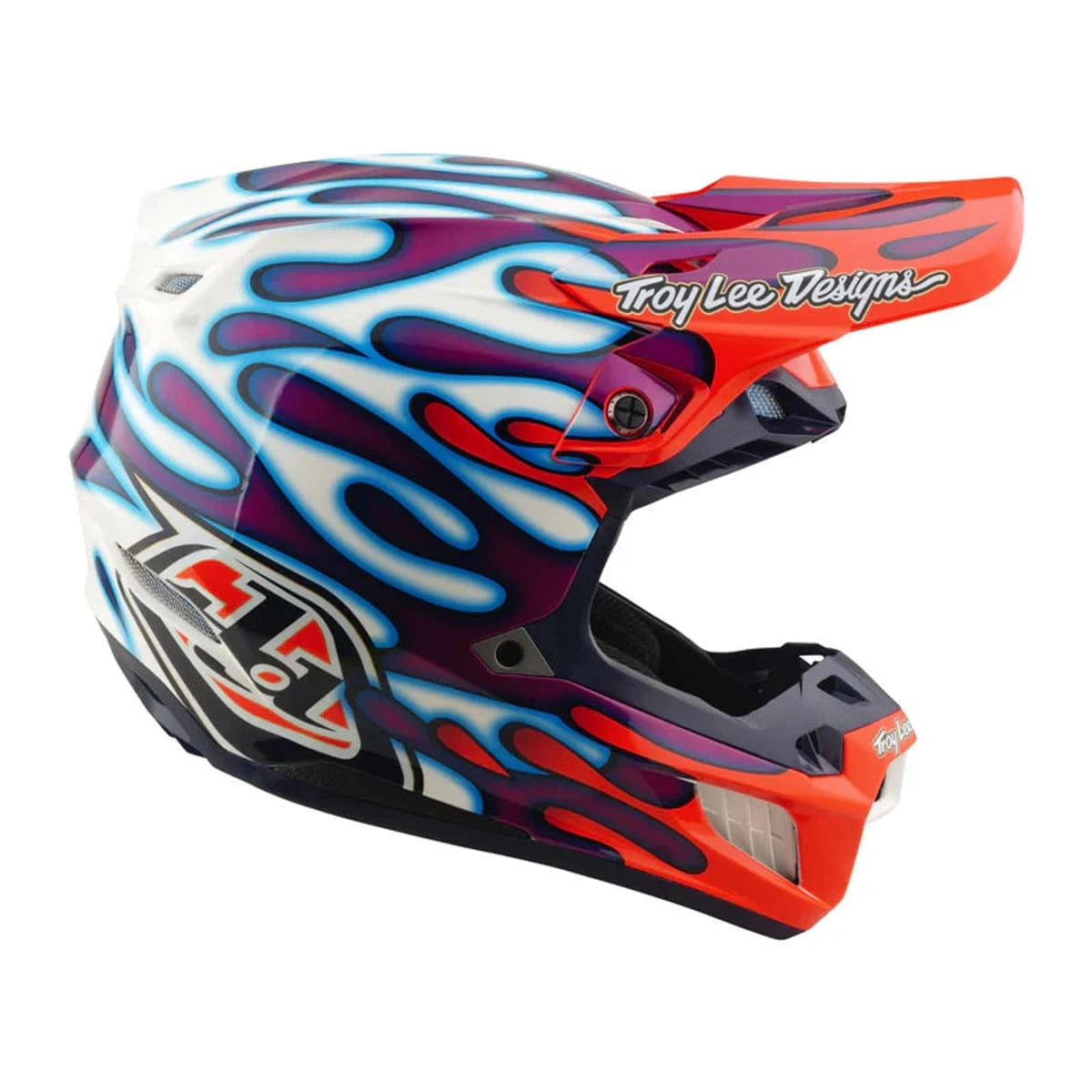 Troy Lee Designs SE5 Composite Helmet Overspray Violet / White - MOTODLVRD