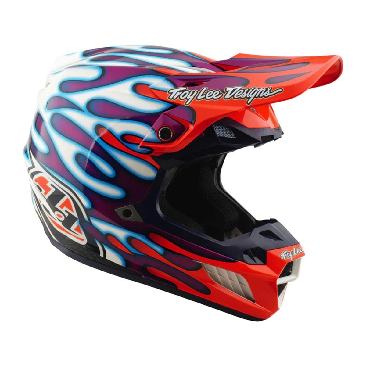 Troy Lee Designs SE5 Composite Helmet Overspray Violet / White - MOTODLVRD