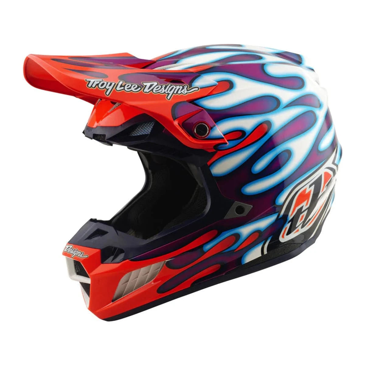 Troy Lee Designs SE5 Composite Helmet Overspray Violet / White - MOTODLVRD