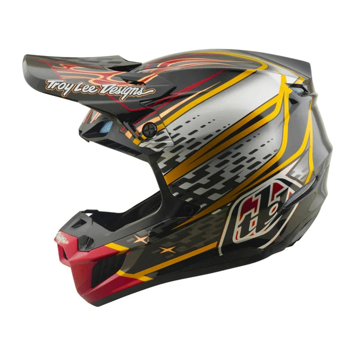 Troy Lee Designs SE5 Composite Helmet Wings Black / Black - MOTODLVRD
