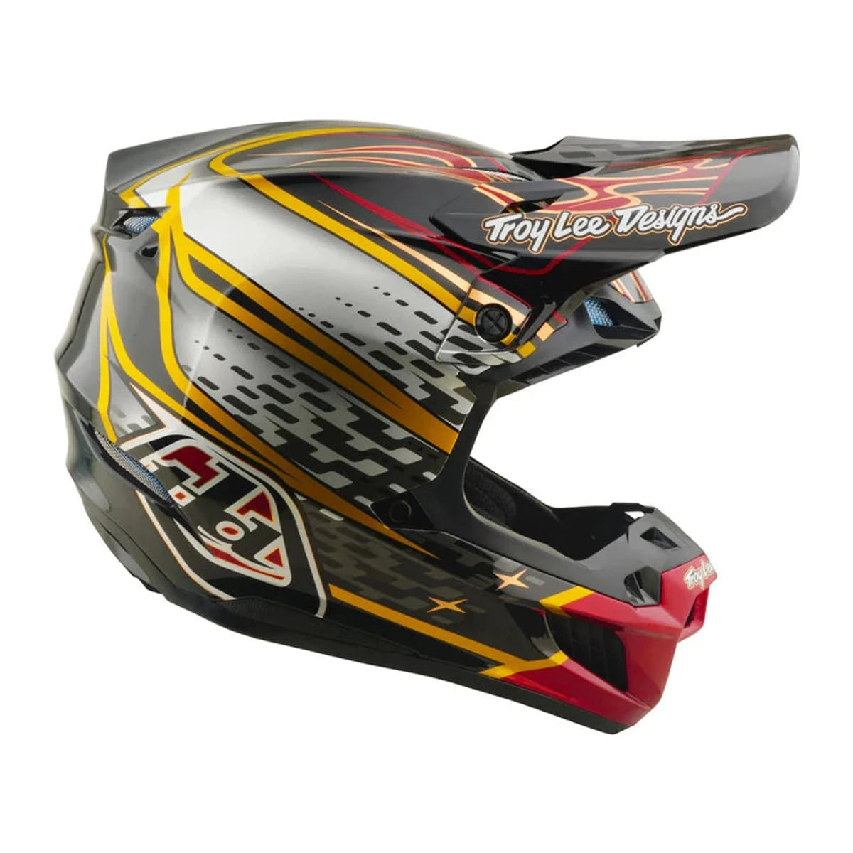 Troy Lee Designs SE5 Composite Helmet Wings Black / Black - MOTODLVRD