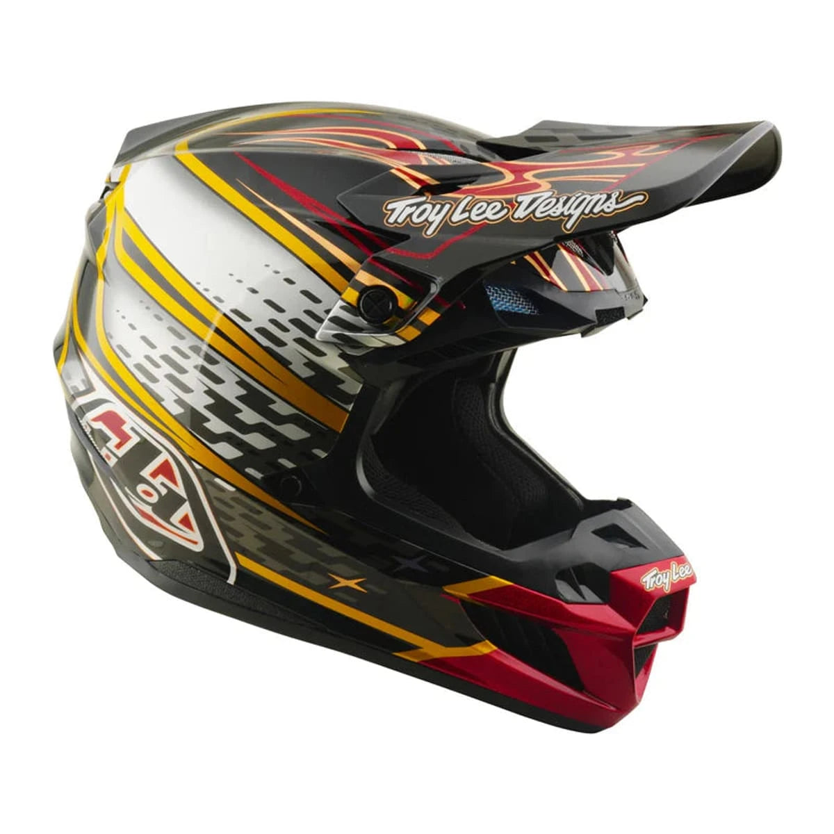 Troy Lee Designs SE5 Composite Helmet Wings Black / Black - MOTODLVRD