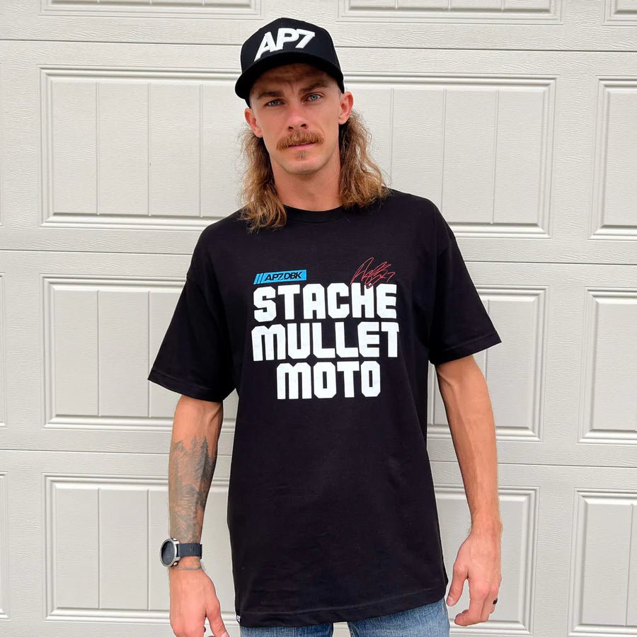 DBK Stache Mullet Moto Tee - MOTODLVRD