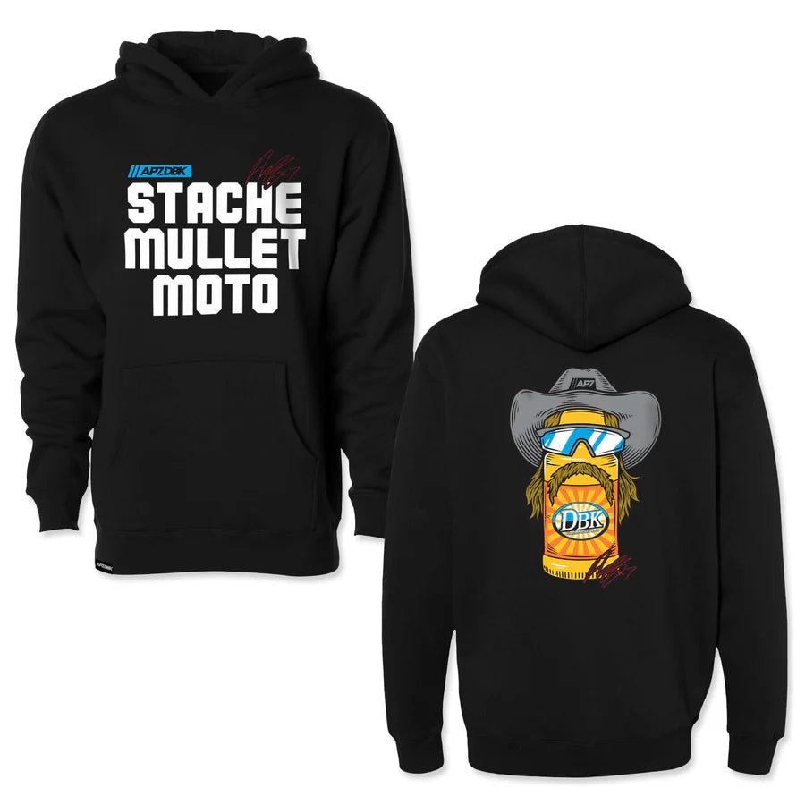 DBK Stache Mullet Moto Youth Hoodie - MOTODLVRD
