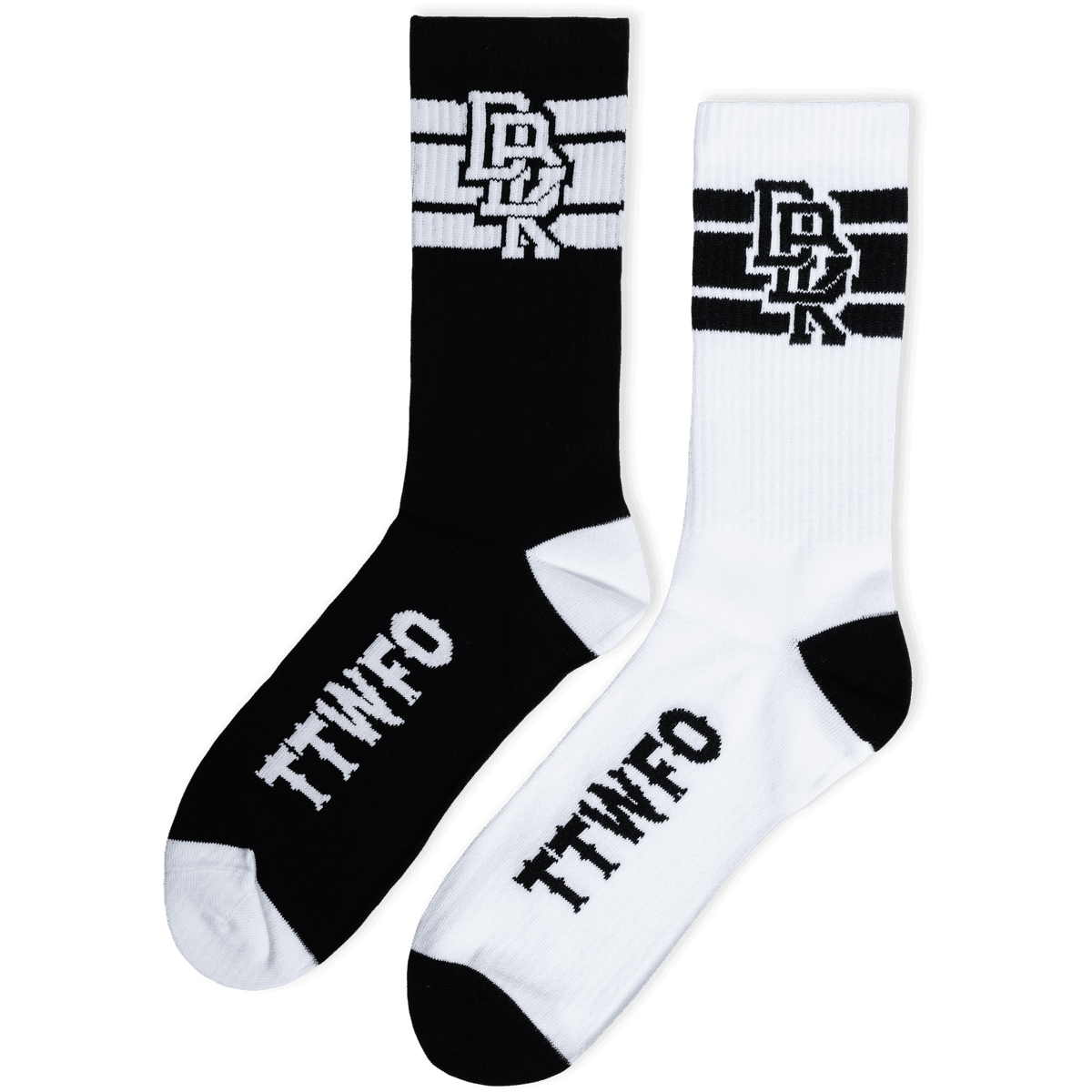 DBK Stacked Socks 2 Pack Black and White - MOTODLVRD