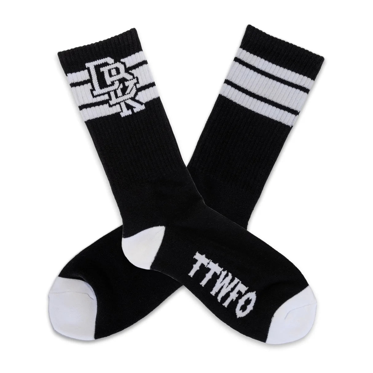 DBK Stacked Socks 2 Pack Black and White - MOTODLVRD