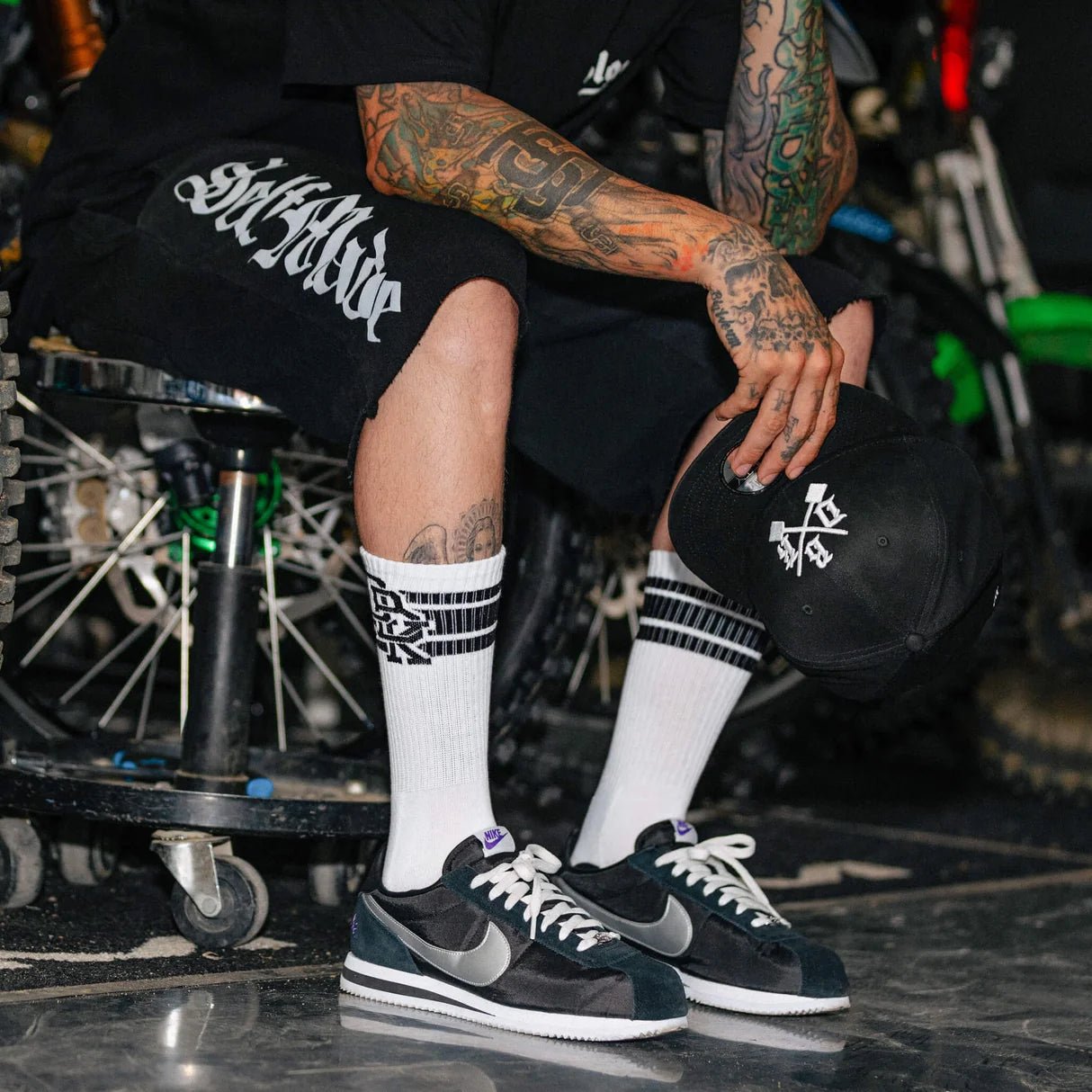 DBK Stacked Socks 2 Pack Black and White - MOTODLVRD