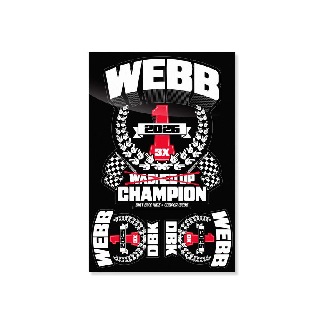 DBK The Champ CW2 Cooper Webb Sticker Sheet 4X6 - MOTODLVRD