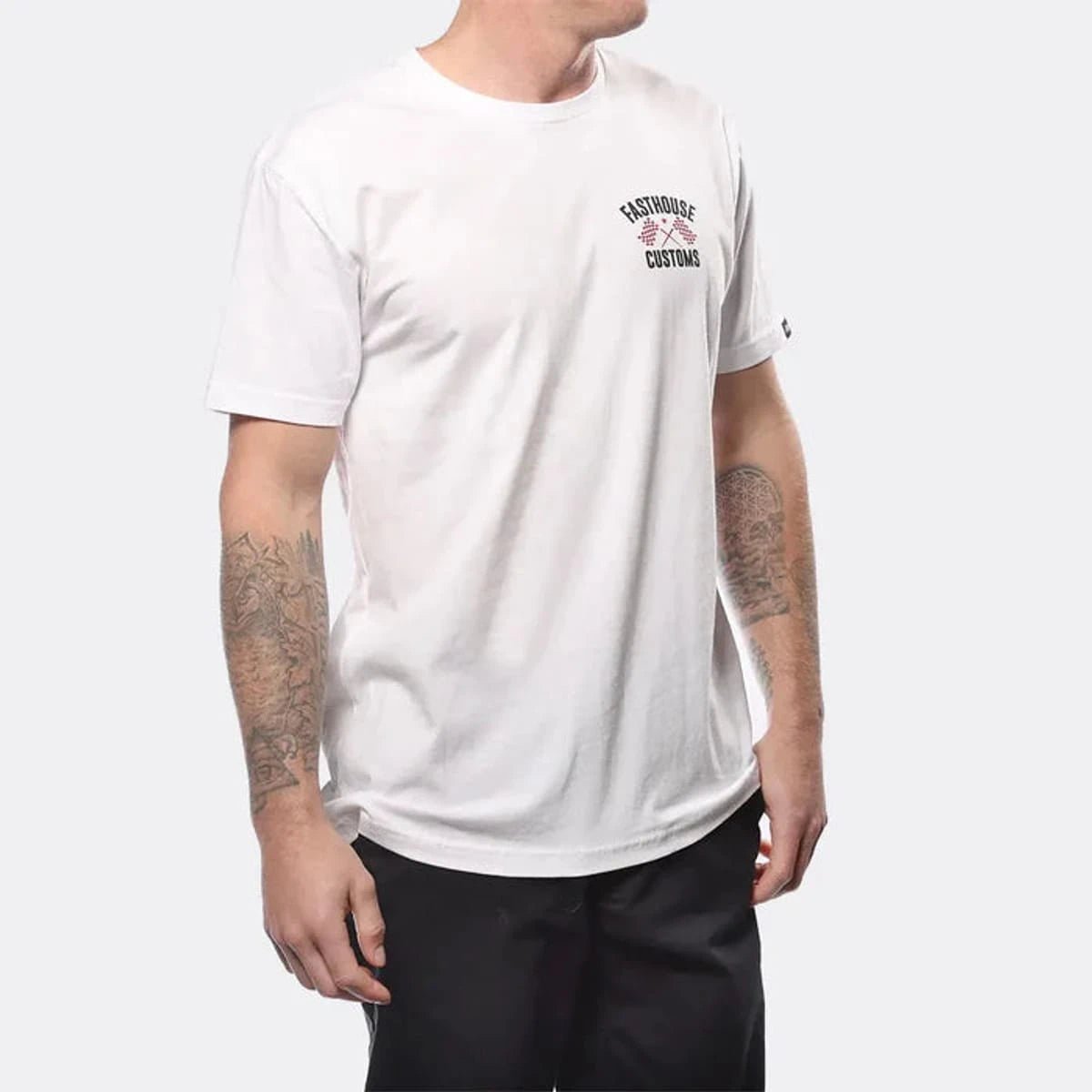 Fasthouse 68 Trick Tee - White/Red - MOTODLVRD