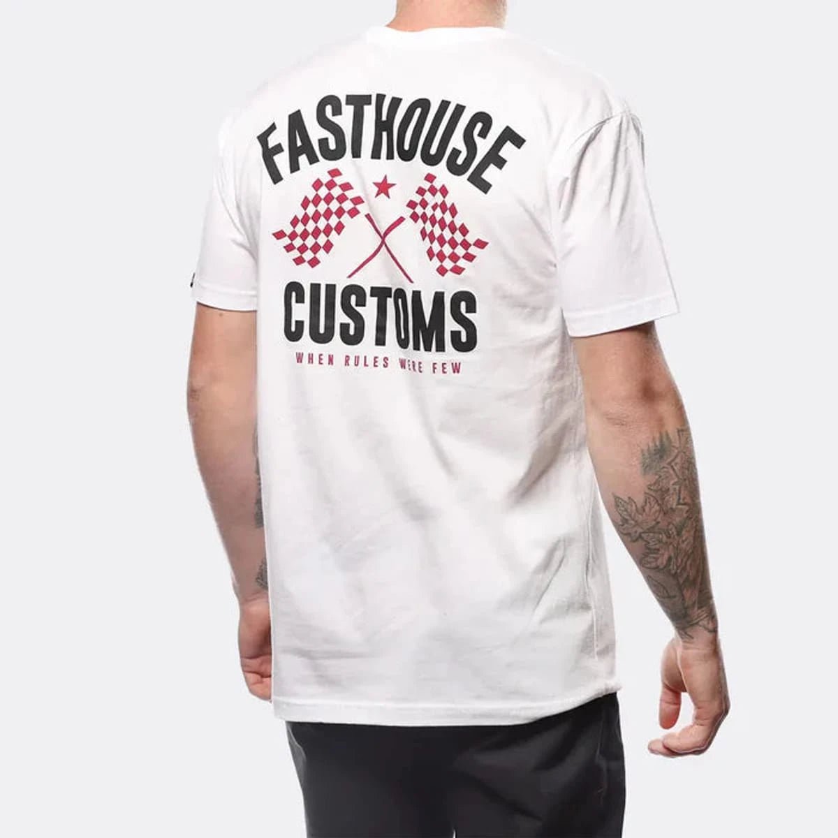 Fasthouse 68 Trick Tee - White/Red - MOTODLVRD