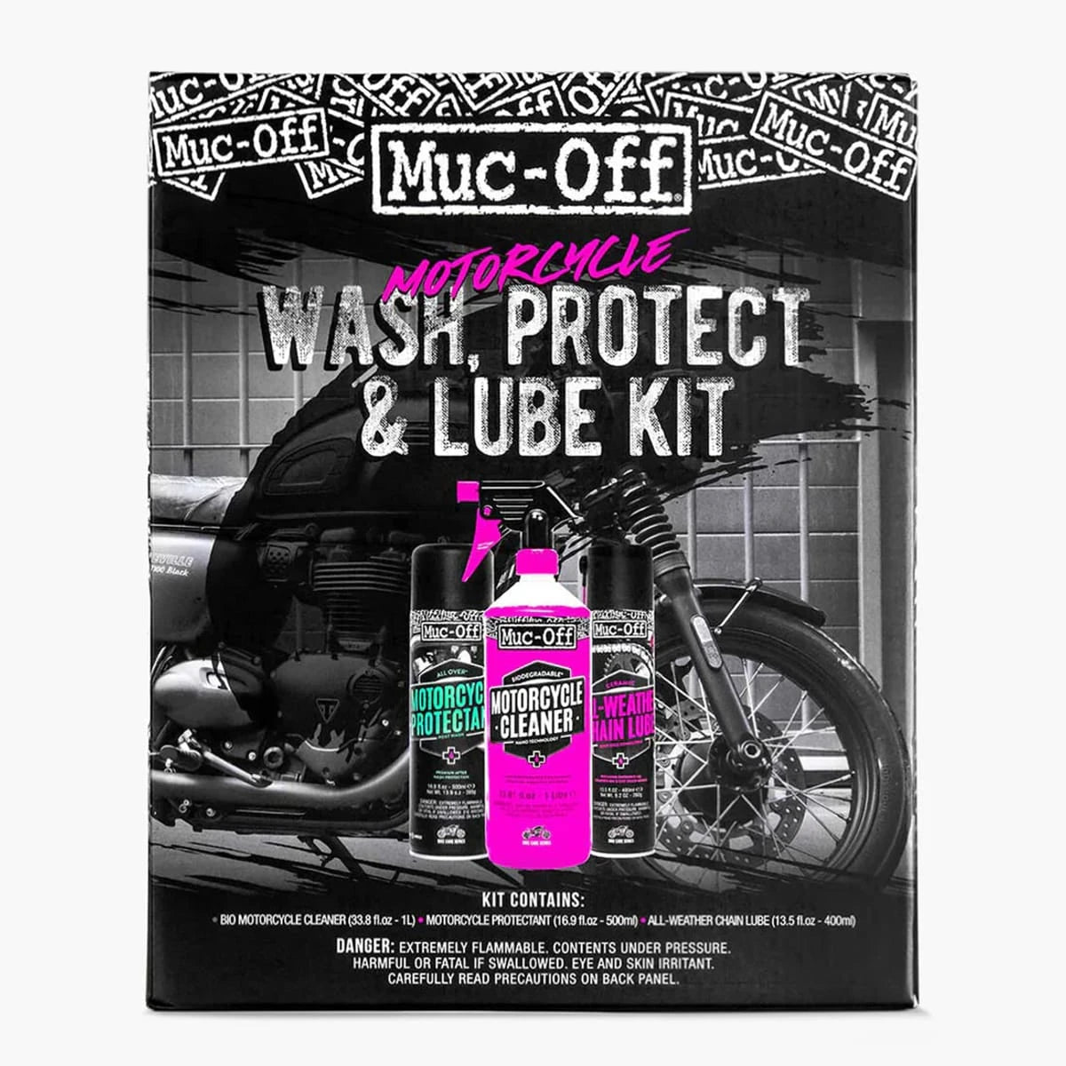 Muc-Off Wash Protect & Lube Kit - MOTODLVRD