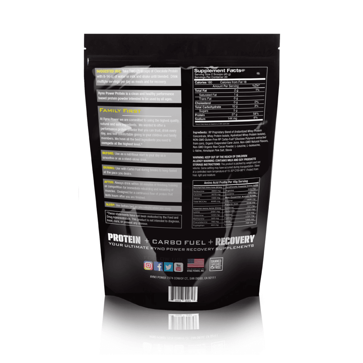 Ryno Power Chocolate Protein - MOTODLVRD