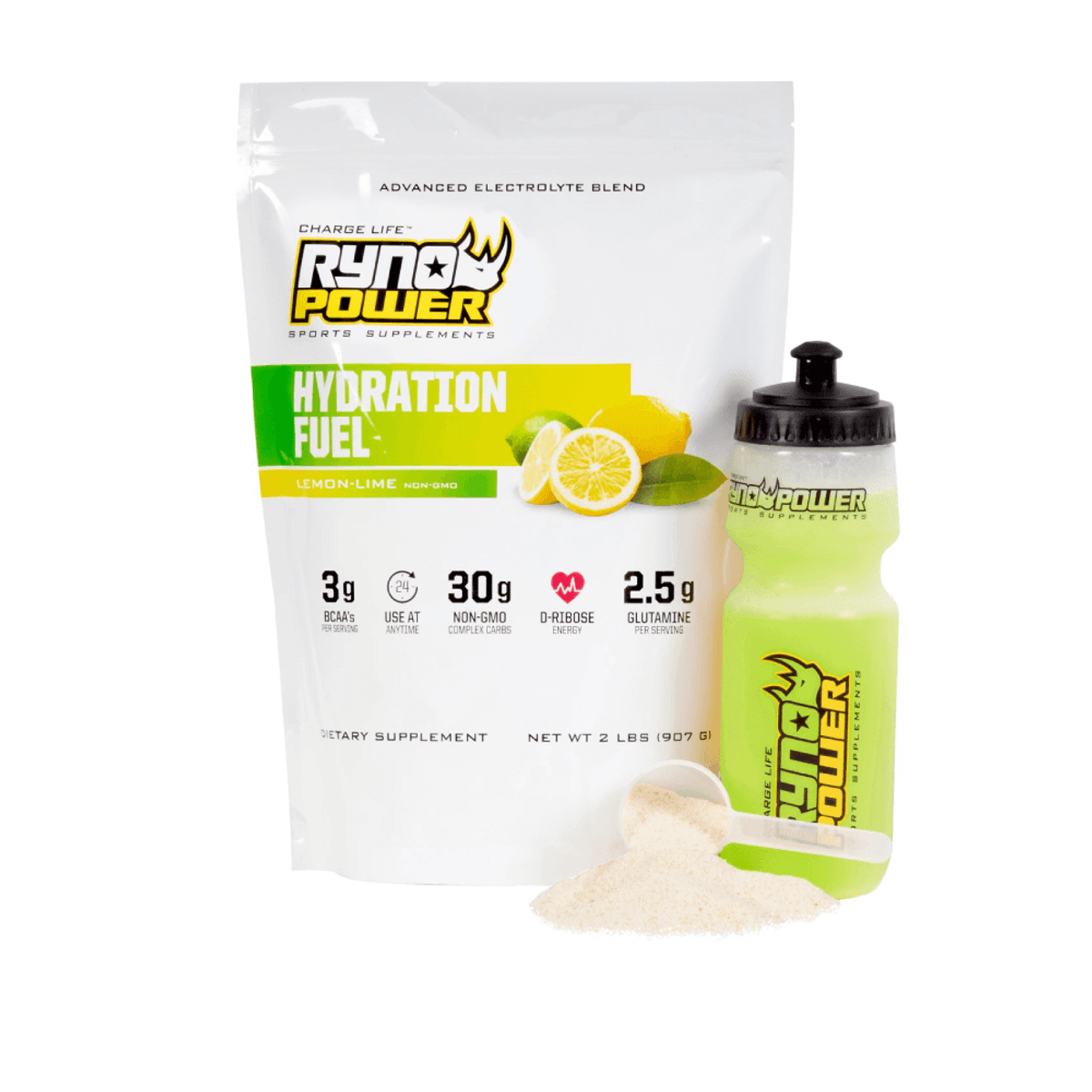 Ryno Power Hydration Fuel Lemon-Lime 2lb 20 Servings - MOTODLVRD